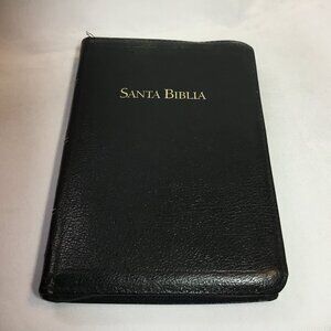 Holy Bible Santa Biblia Reina-Valera 1960/1990 Holman Leather Zipper Cover EUC